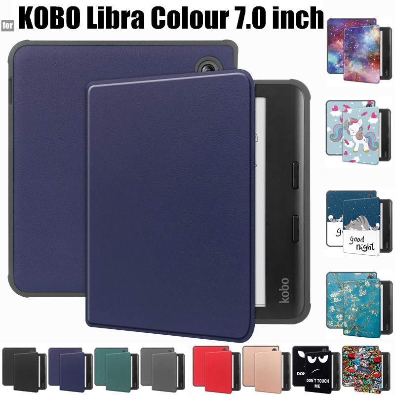 for KOBO Libra Colour 7.0 inch 2024 Ebook Cover PU Leather Case with Auto Wake Function Stand Flip eReader Case