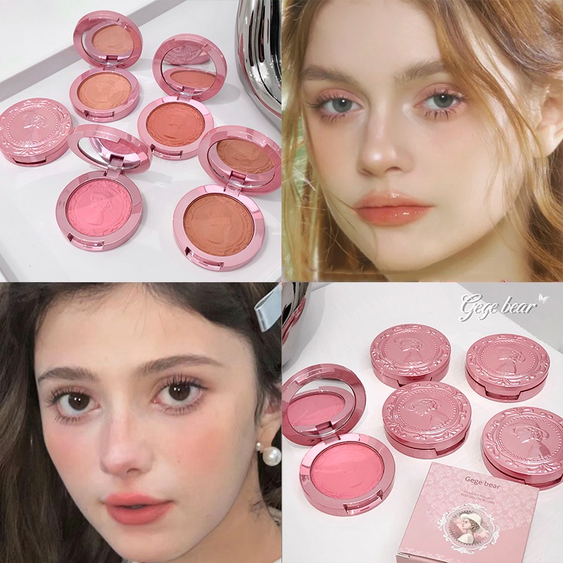 gege bear บลัชออนปัดแก้ม เนื้อโมโนโครม กันน้ํา ติดทนนาน - 6 colors