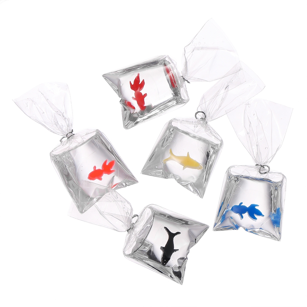 จี้เรซิ่นรูปปลาทอง/ฉลาม 22.5x52มม. 1/6ชิ้น สำหรับทำสร้อยข้อมือ สร้อยคอ ต่างหู