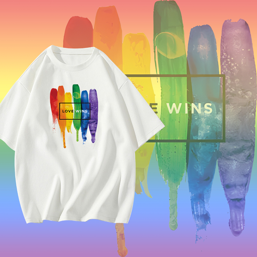 เสื้อสายรุ้ง LGBT Pride Month Rainbow LGBTQ ผ้าCotton 100% ใส่ได้ ทั้ง ชาย ใส่สบาย ไม่หด ไม่ย้
