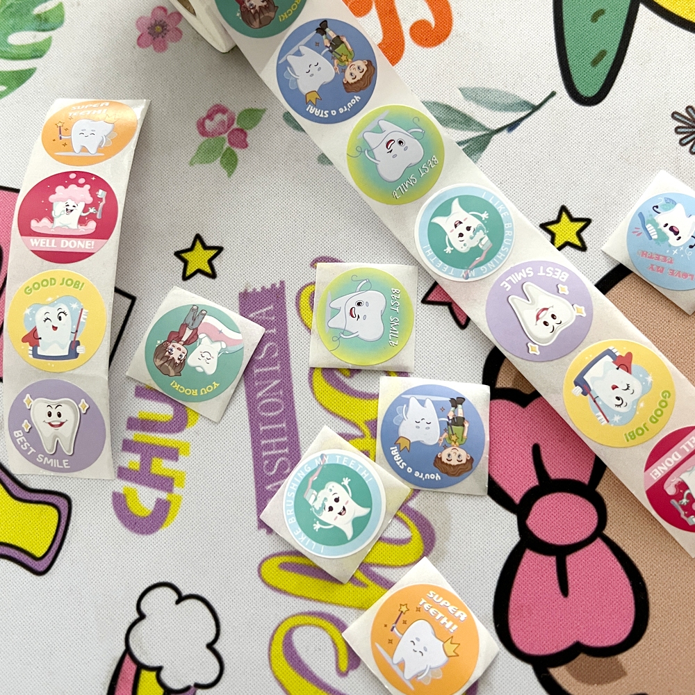 500ชิ้นน่ารักตลกทันตกรรมสติกเกอร์ฟันนางฟ้ากระดาษสติกเกอร์ ง เอแคลส์ แล็ปท็อปกระเป๋าเดินทางรถตู้เย็นสติกเกอร์ตกแต่งของขวัญ