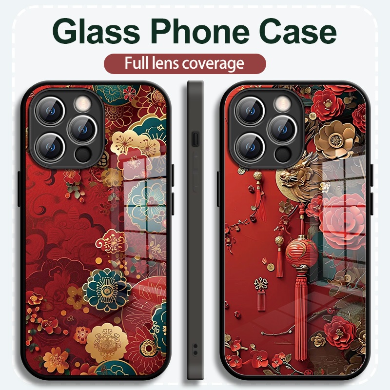 เคส Iphone Glass รูปแบบความคิดสร้างสรรค์ของ Chinoiserie สำหรับ Apple 15 promax กรณีป้องกัน iPhone14 Plus กรณีป้องกัน 13 ขายร้อน 11Pro กรณี 12 ความคิดสร้างสรรค์ XR Anti Fall Mini Pack 8P / XS กรณีโทรศัพท์สำหรับผู้ชายและผู้หญิง