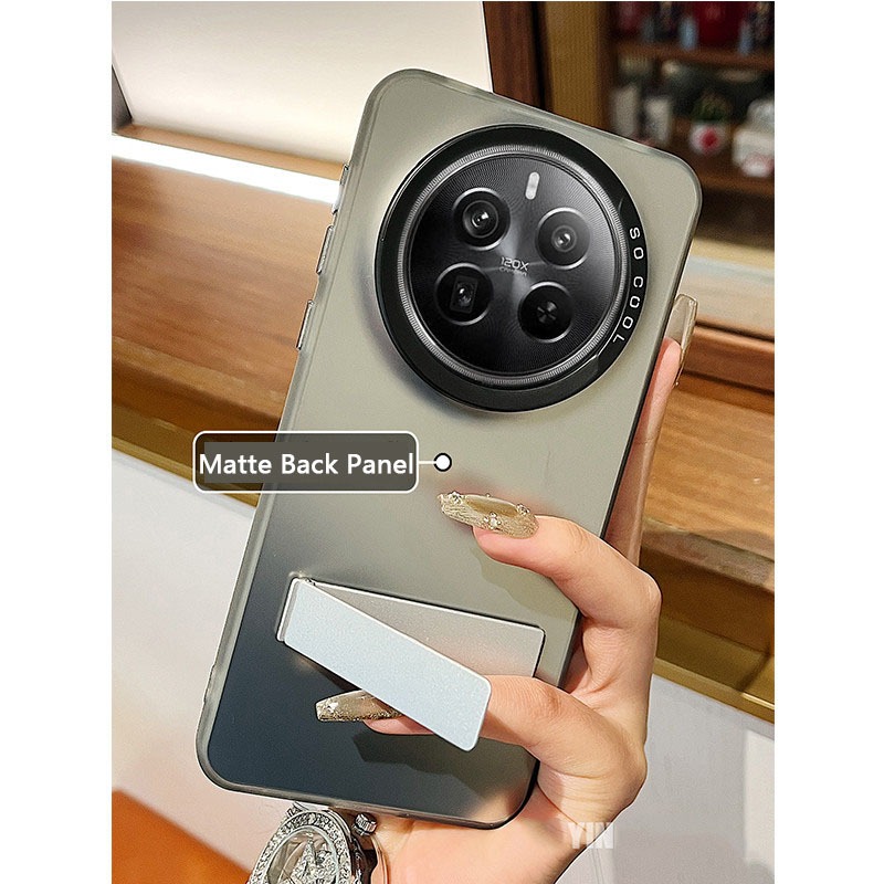เคส Realme 12 11 Pro Plus 12X 12+ 5G เคสกันกระแทกแข็งด้านพร้อมตัวป้องกันกล้อง ที่วางโทรศัพท์ที่ซ่อนอยู่พับโลหะป้องกันลายนิ้วมือสไตล์ธุรกิจ