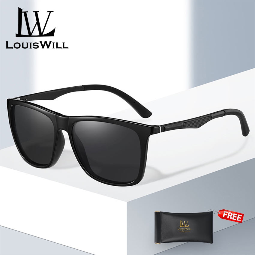 Louiswill แว่นตากันแดดผู้ชาย UV400 แว่นตาโพลาไรซ์ Al-Mg ขาเส้นใยโลหะผสมแว่นตากันแดดแว่นตา Ultra Light Anti Glare แว่นตากีฬากลางแจ้งขับรถแว่นตากันแดด