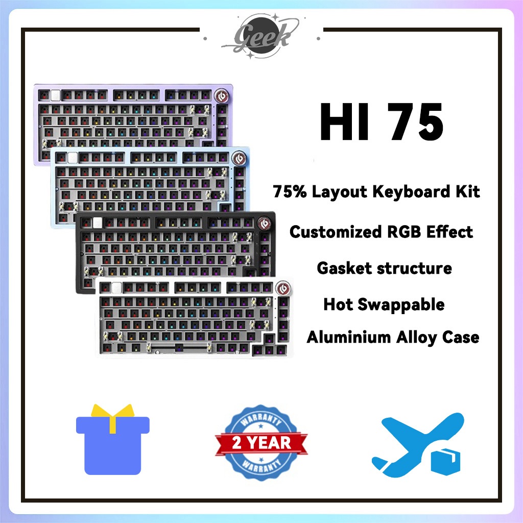 Leobog Hi75 Kit Hot-swappable Mechanical Keyboard Kit Custom Barebone Keyboard RGB Backlit ปะเก็นโคร