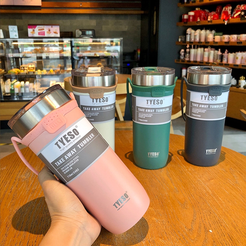 Tyeso ของแท้ แก้วเก็บความเย็น 550ML/710ML แก้วกาแฟพกพา สแตนเลส 304 แก้วเก็บอุณหภูมิ