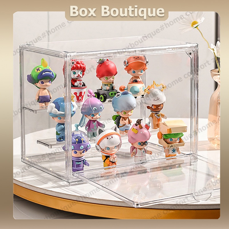 【พร้อมส่ง】3 ชั้น ตู้โชว์ตุ๊กตา ฟิกเกอร์ Labubu PopMart ใส่โมเดล ของสะสม ใส ชั้นวางโมเดล