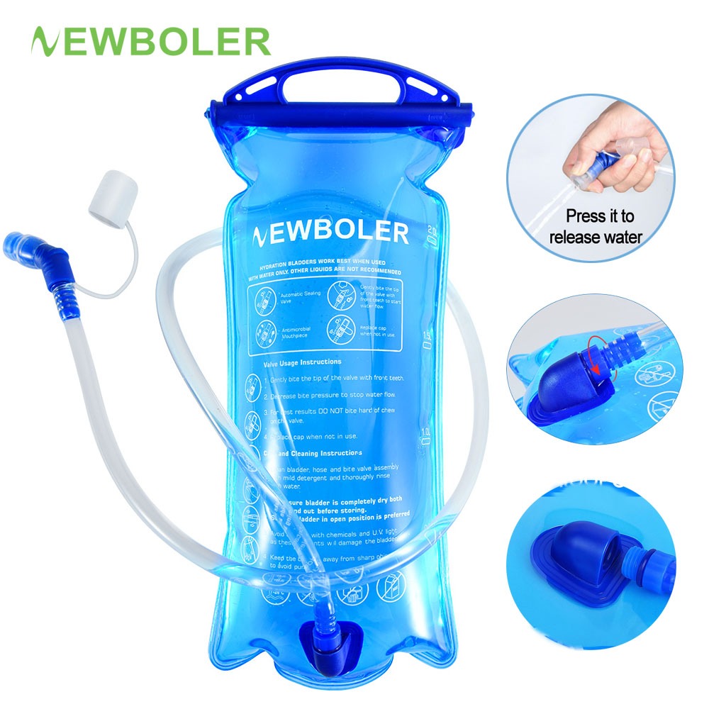 Newboler กระเป๋าใส่น้ํา TPU แบบพกพา 1.5 ลิตร 2 ลิตร 3 ลิตร ไร้ BPA สําหรับเดินป่า ตั้งแคมป์ ปีนเขา ขี่จักรยาน