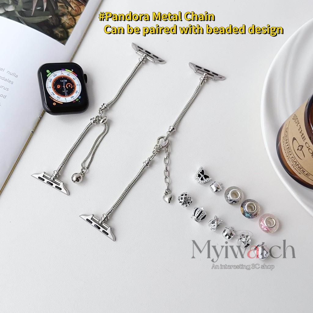Diy Pandora สายโซ่ละเอียดพิเศษสําหรับ iWatch Series 10 9 8 7 6 SE 5 4 3 2 1 ปรับหัวเข็มขัดออกแบบสําหรับ iWatch 46 มม.49 มม.44 มม.45 มม.41 มม.40 มม.38 มม.42 มม.