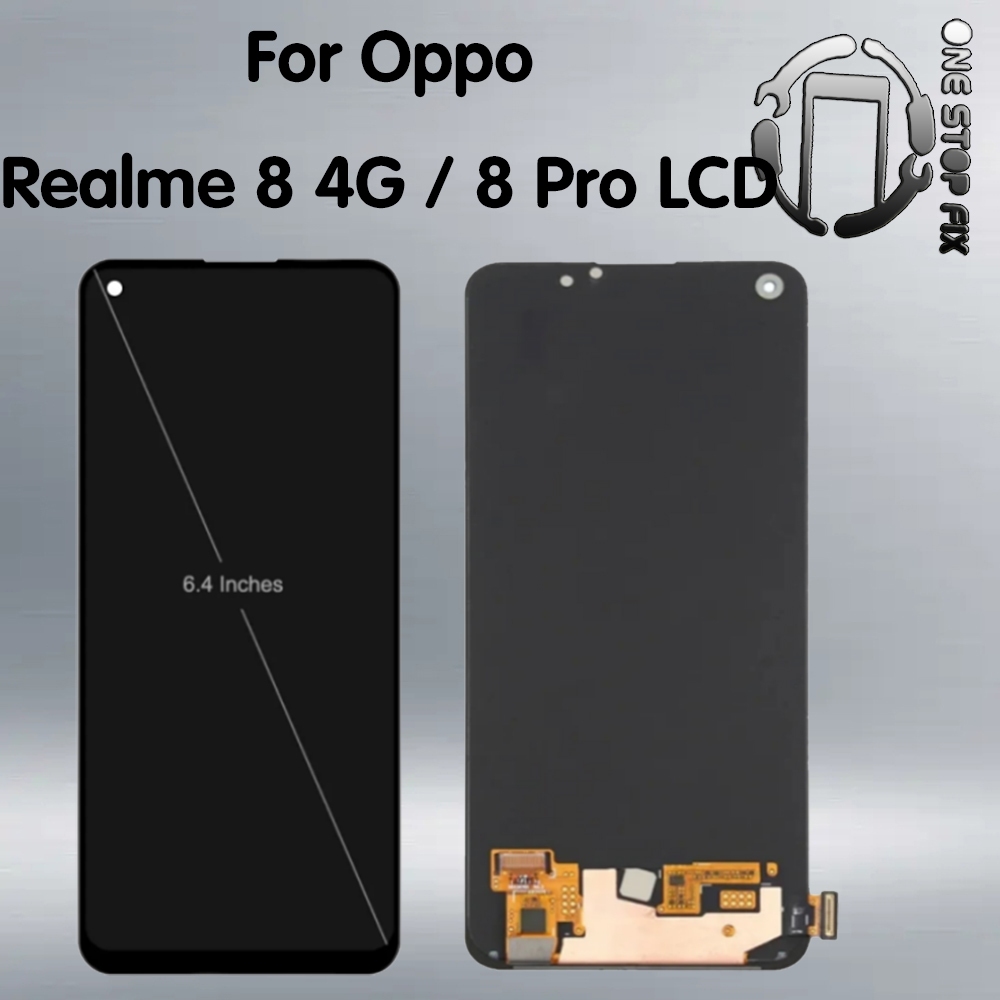 Oled สําหรับ OPPO Realme 8 4G RMX3085 จอแสดงผล LCD หน ้ าจอสัมผัส Digitizer Assembly สําหรับ OPPO Realme 8 Pro RMX3081 จอแสดงผล LCD