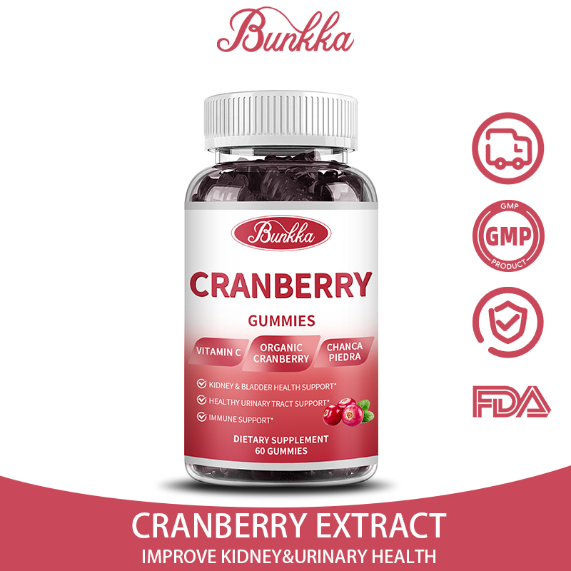 Bunkka Cranberry Gummies พร้อมสารสกัดเข้มข้นแครนเบอร์รี่ ช่วยบรรเทาความเครียด การนอนหลับ และความวิตก