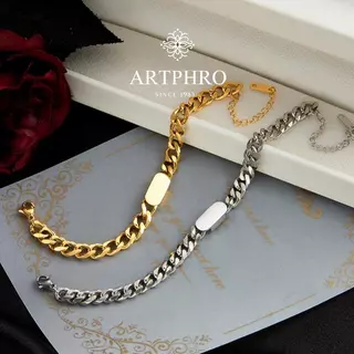 ARTPHRO ชื่อที่กําหนดเอง สร้อยข้อมือคิวบาสําหรับผู้ชายและผู้หญิงสร้อยข้อมือเหล็กไทเทเนียมไม่จางหาย(ลูกค้าเลือกแกะสลักกรุณาออกจากรายละเอียดแกะสลักในการสั่งซื้อ)