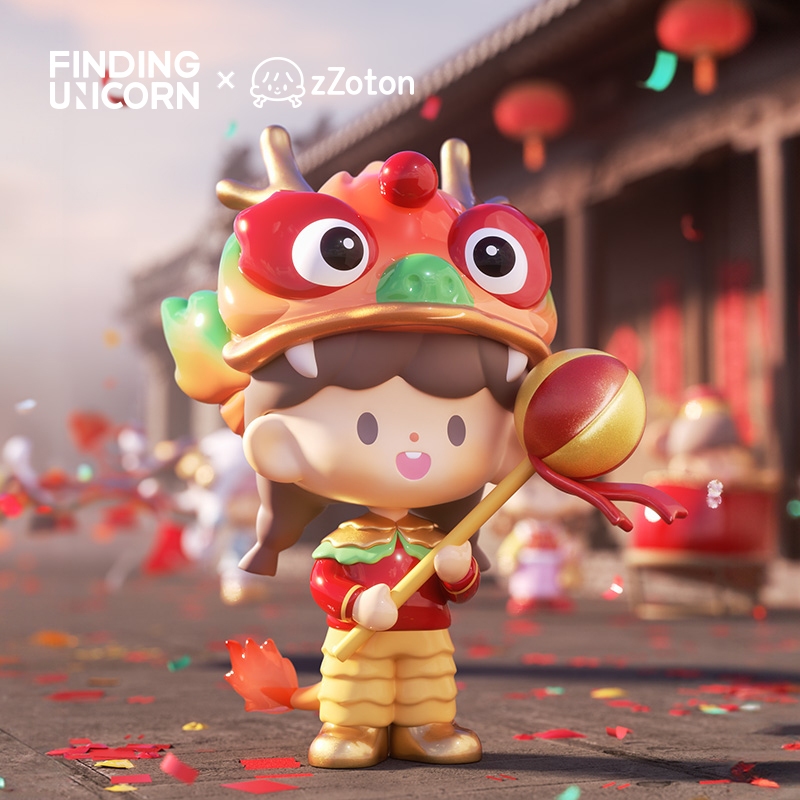 FINDING UNICORN zZoton New Year In Apple Village Series Blind Box（Single Box 1Pc）