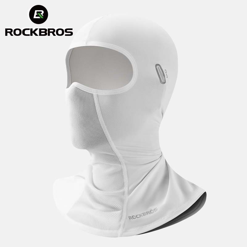 【TH Delivery】ROCKBROS ขี่จักรยานหน้ากากใบหน้าแสงระบายอากาศอาทิตย์ป้องกันรังสียูวีผ้าไหมน้ําแข็งหมวกยืดหยุ่นสูงกีฬากลางแจ้งหมวกผ้าพันคอ