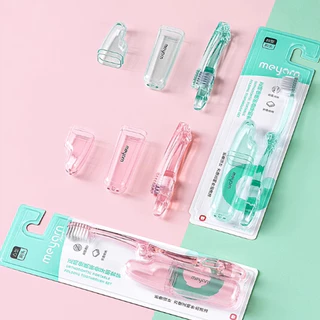 MEYARN P V เว้าและนูน แปรงสีฟันสําหรับคนจัดฟัน ขนแปรงนุ่ม แบบพกพา พับได้ แปรงจัดฟัน