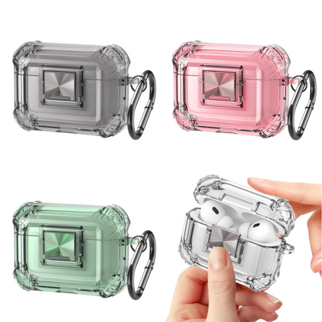 Mango เคสใส พร้อมคาราบิเนอร์ล็อก สําหรับ AirPods 1 2 3 Pro 2 Gen 2 3 2nd 3rd