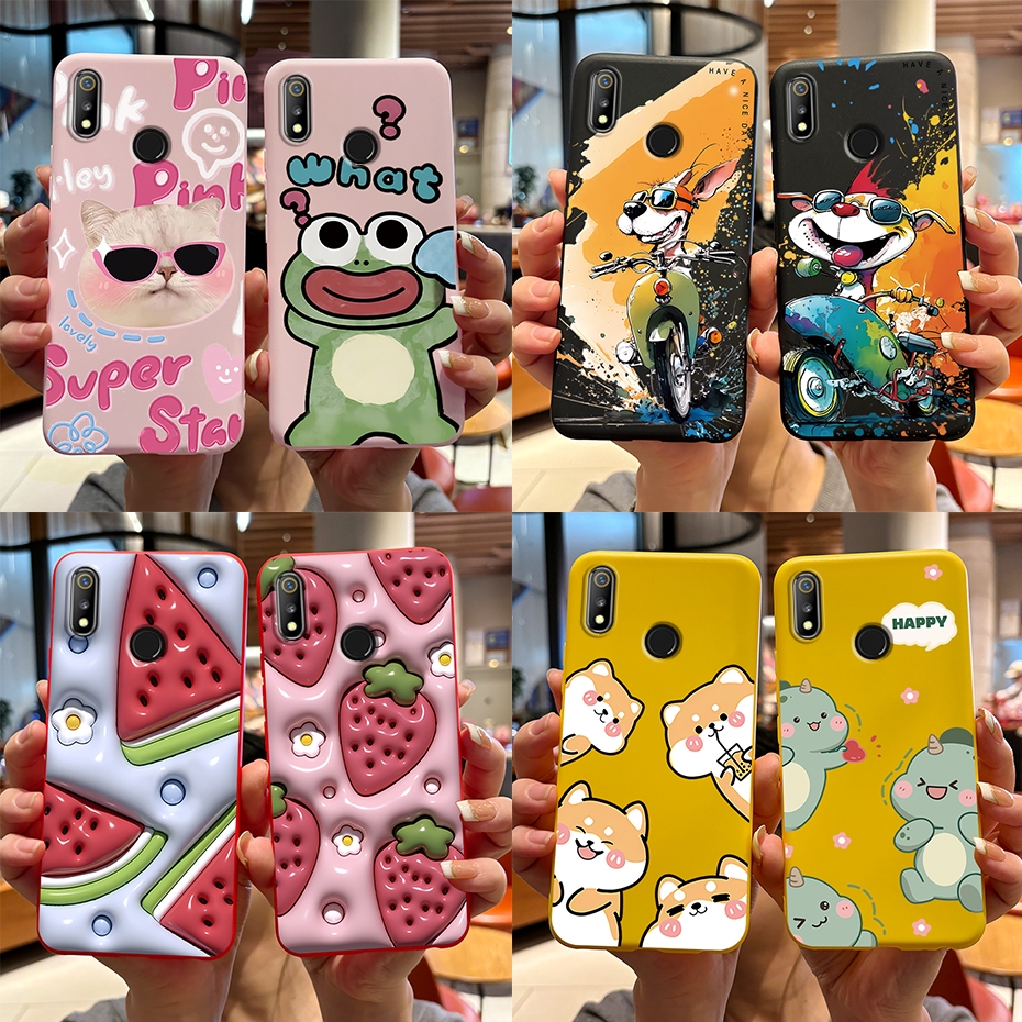 สําหรับrealme 3 / Realme 3i / Realme 3 Proกรณีรูปแบบการ์ตูนใหม่ล่าสุดซิลิโคนTPU Soft Cover Jellyเคสโทรศัพท์