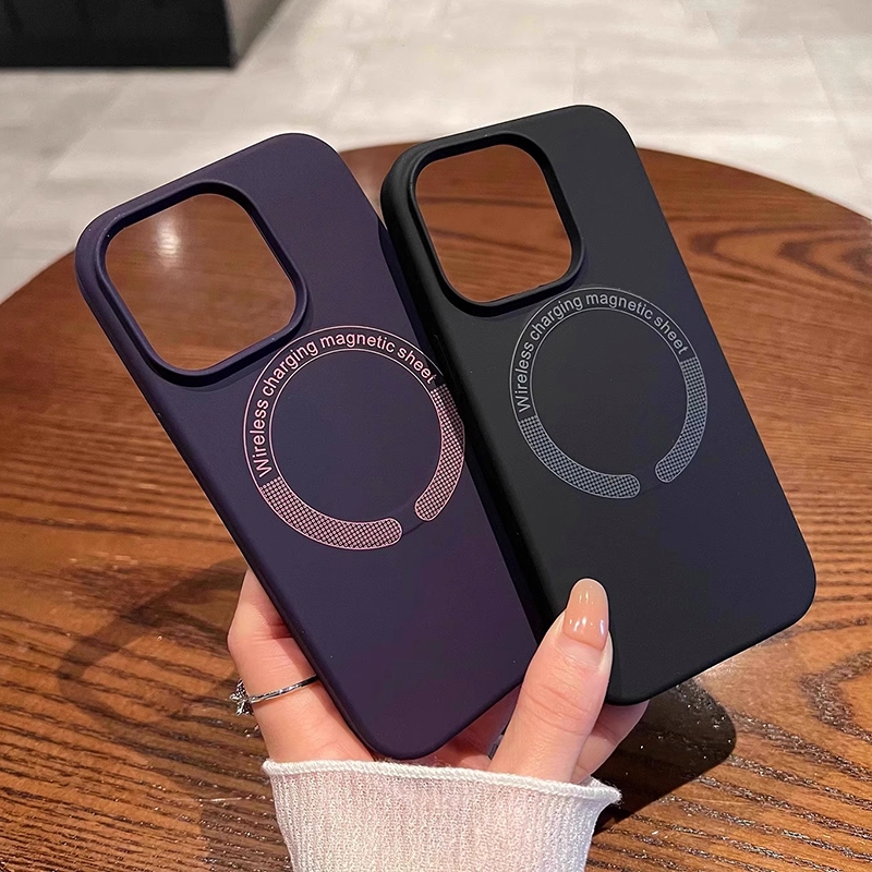 ซิลิโคนแม่เหล็กไร้สายชาร์จนุ่มกันกระแทกเคสโทรศัพท์สําหรับiPhone 17 16 15 14 13 12 11 Pro Max XS XR X 8 7 6 6S Plus + SE 2020 Anti-Fallผิวฝาครอบโทรศัพท์