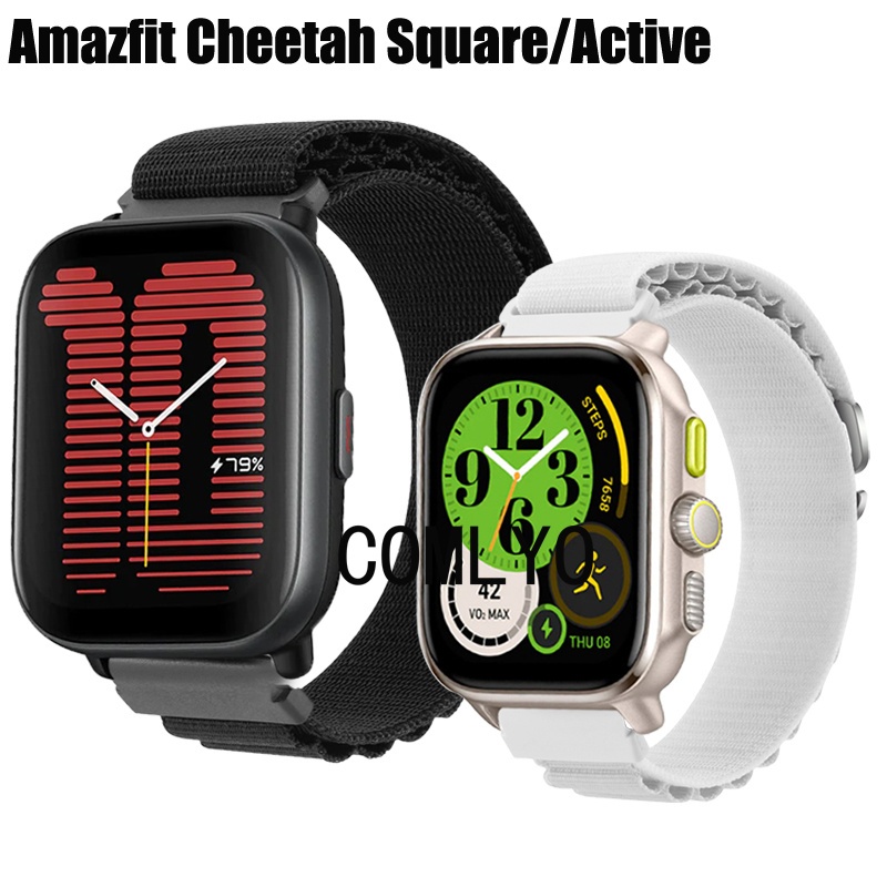 สําหรับ Amazfit Active Cheetah Square สายนาฬิกาอัจฉริยะไนลอนนุ ่ มกีฬาผู ้ หญิงวงผู ้ ชาย