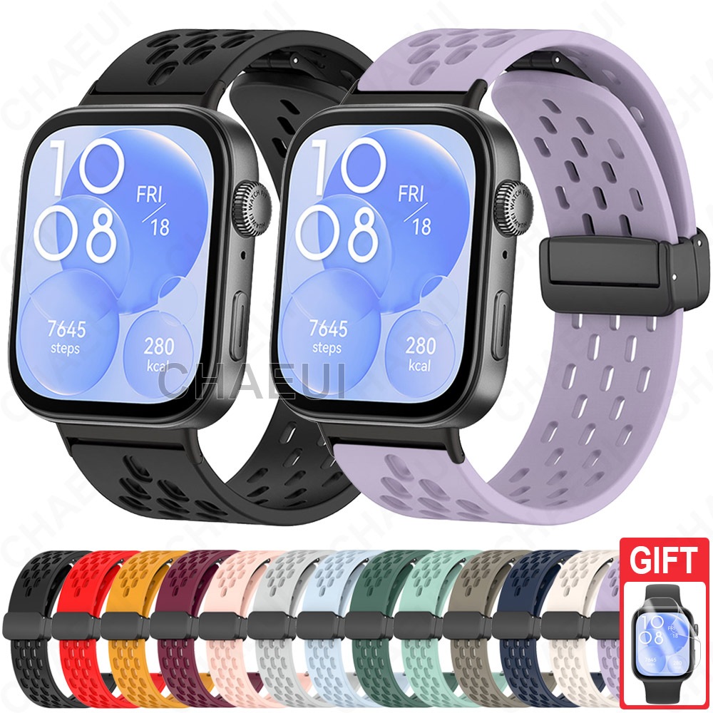สายรัดซิลิโคนอุปกรณ์เสริมระบายอากาศสร้อยข้อมือสําหรับ Huawei Watch Fit 5 4 Pro 3 2 / Huawei Watch Fit Special Edition