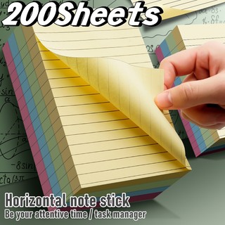 200 Sheets Long Line Sticky Notepad INS Post It Notes Large Tag Students Note Paper Office Computer Message Board Sticky Notes