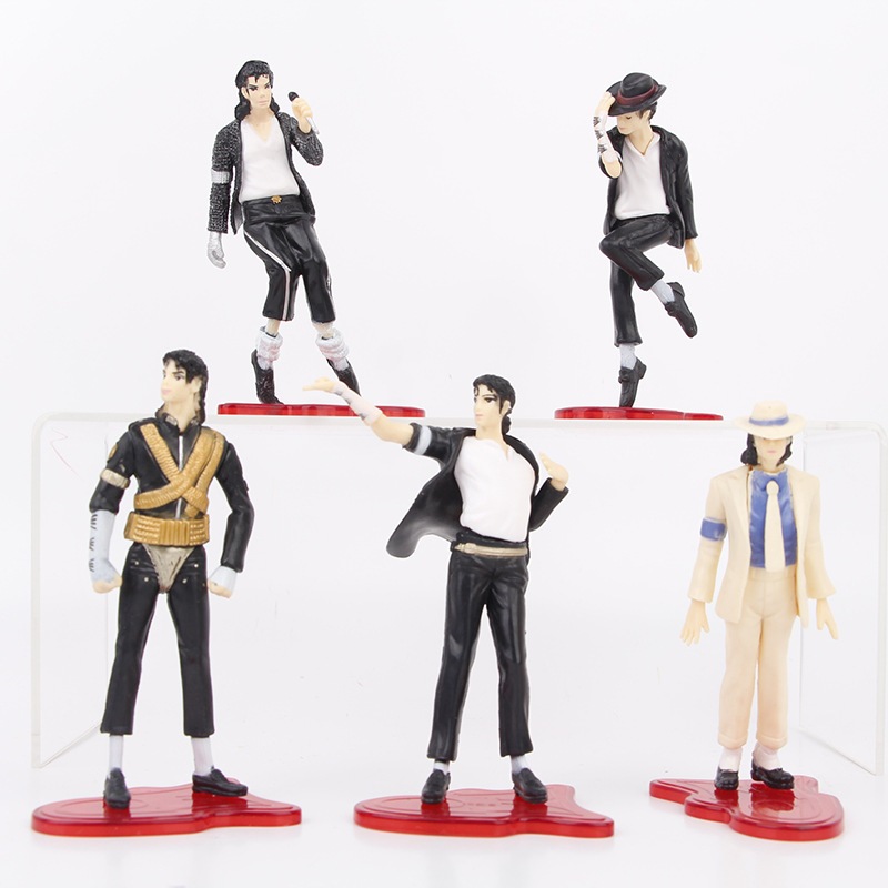 5 ชิ ้ น Michael Jackson รูปไอดอลตุ ๊ กตาเค ้ กรุ ่ น Gashapon เครื ่ องประดับ