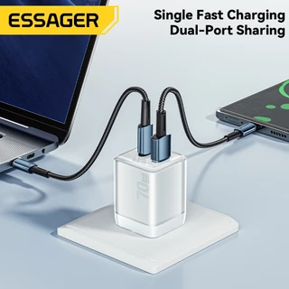 Essager 70W GaN Charger USB + ประเภท C Charger Fast Charging รองรับ PPS PD3.0 QC4.0 อะแดปเตอร์สําหรับ Android Travel Charger