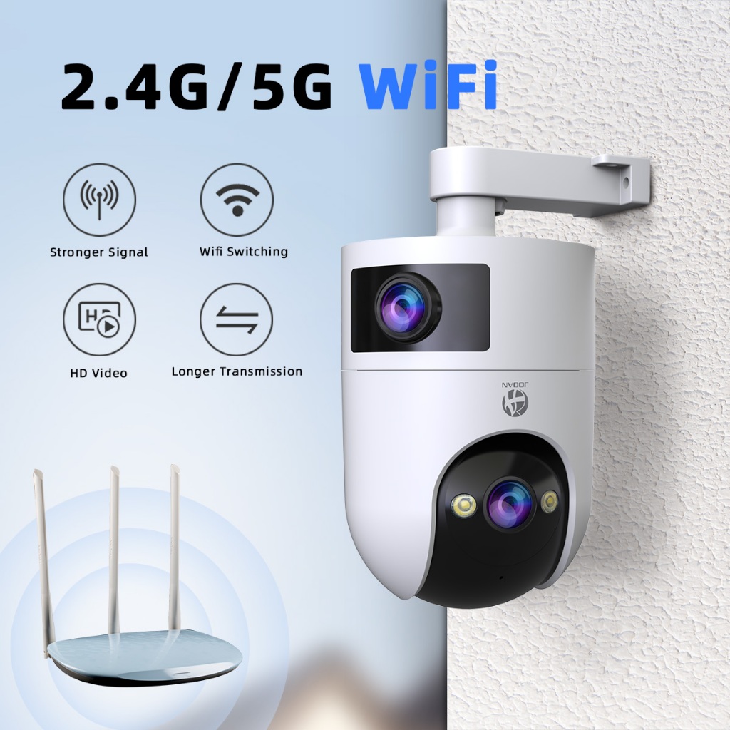 Jooan 4K กล้องคู่ กล้องวงจรปิดนอกบ้าน wifi ไร้สายไม่ใช้เน็ต 5MP กล้องกันน้ำ กล้อง 360 องศา