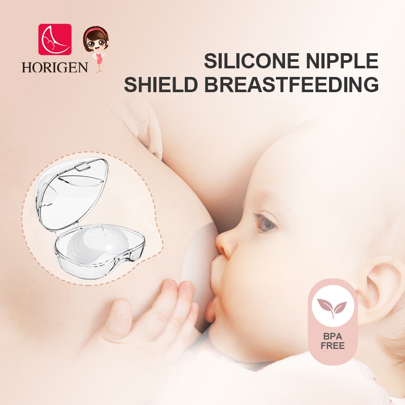Horigen แผ่นซิลิโคนป้องกันหัวนมคุณแม่ 2 ชิ้น สำหรับให้นมบุตร เจ็บหัวนม หัวนมแตก หัวนมสั้น หัวนมบอด