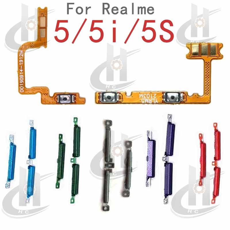 สําหรับ OPPO Realme 5/5i/5s สายแพรปุ่มเปิด-ปิด/เพิ่ม-ลดเสียงด้านข้าง เปลี่ยนอะไหล่