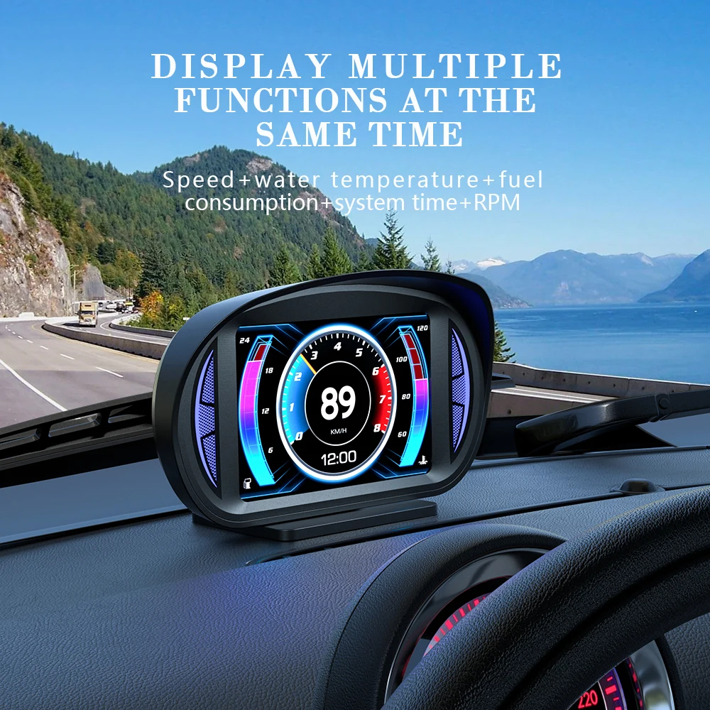 OBD2 + GPS HUD On-board คอมพิวเตอร์รถ OBD2 HUD Head Up Display Auto Display Speedometer อุณหภูมิน้ํา