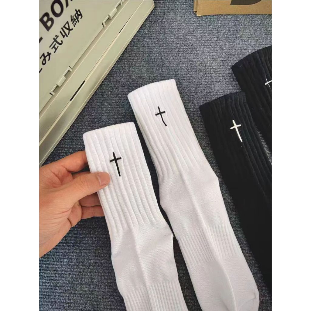 Solid Simple Cross เย ็ บปักถักร ้ อยผ ้ าฝ ้ ายแท ้ ดูดซับเหงื ่ อระงับกลิ ่ นกายกลาง