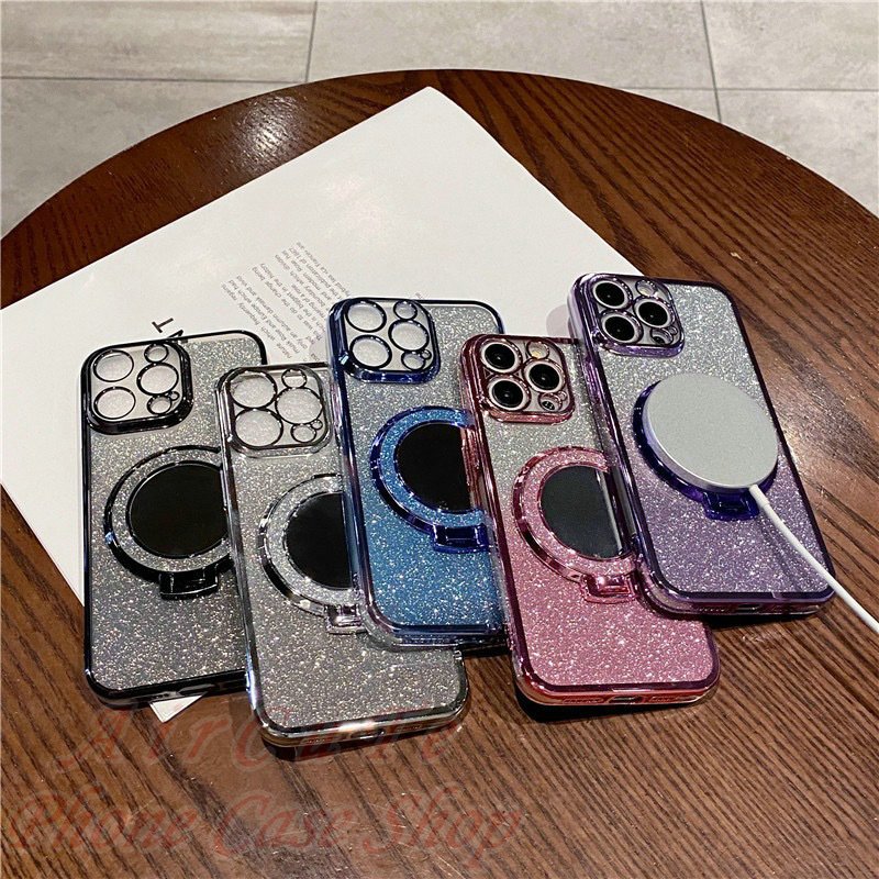 เคส Xiaomi Redmi Note 13 13Pro+ 12 11 11S Pro Pro+ Plus 4G 5G Redmi 13 13C 12 12C A1 A2 A2+ A3 Plus MI 13T 12T 11T Pro Protect Camera Glitter Ring Mirror Stand Soft Case