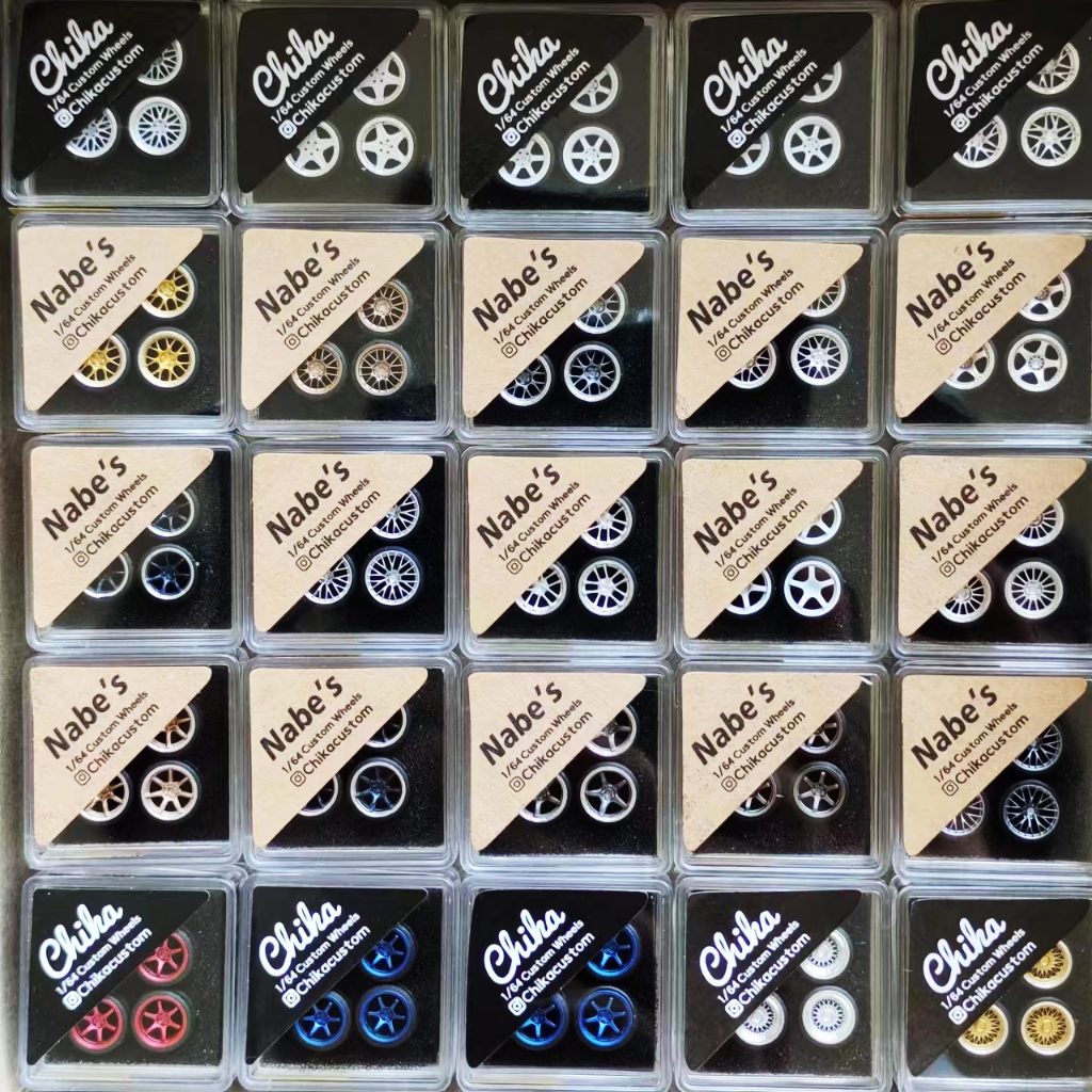 1 ชุด Chika Nabes 1/64 รถล้อ 9.6 มม.ยางล้อ VSXV VSKF WORK S1 T7R DH NISMO LMGT1 BBS LM LM-R Watanabe