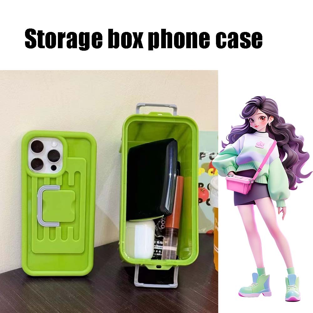 Creative กระเป ๋ าเดินทางกล ่ องเก ็ บโทรศัพท ์ สําหรับiPhone 15ProMax 14ProMax 11 12 13PROMAX TPUกันกระแทกฝาครอบนุ ่ ม