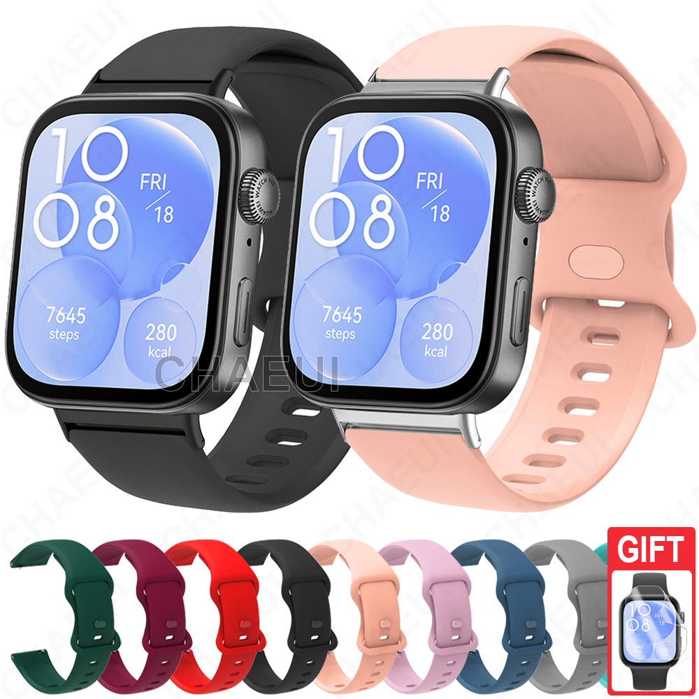 สายรัดซิลิโคนอุปกรณ์เสริมสร้อยข้อมือสายรัดข้อมือสําหรับ Huawei Watch Fit 3 2 / Huawei Watch Fit รุ่นพิเศษ