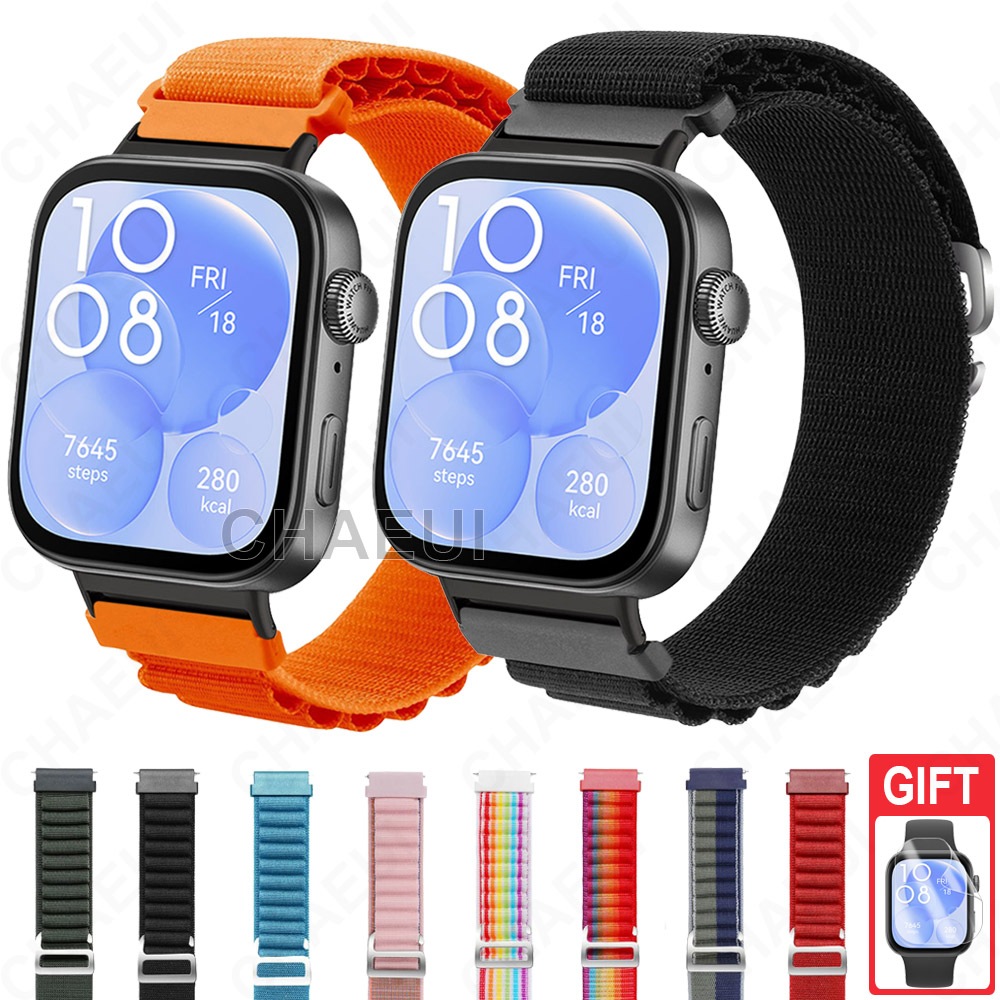 ทอสายไนลอนสร้อยข้อมืออุปกรณ์เสริมสายรัดข้อมือสําหรับ Huawei Watch Fit 5 4 Pro 3 2 / Huawei Watch Fit Special Edition