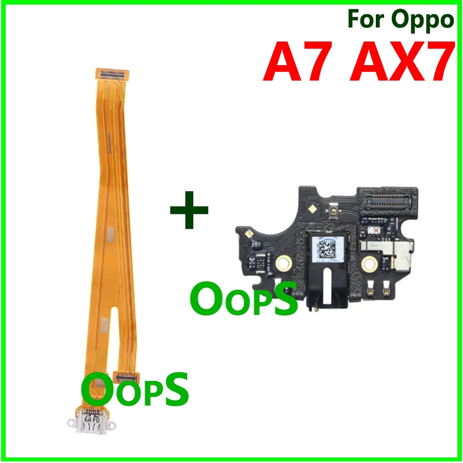 ชาร์จ Flex สําหรับ OPPO A7 AX7 Charger USB ไมโครโฟน Handphone MIC Board แจ็คพอร์ตริบบิ้นสาย