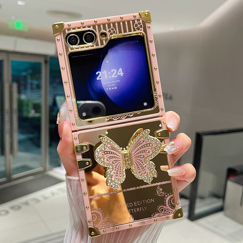 เคสโทรศัพท์หรูหราสําหรับ Samsung Galaxy Z Flip 7 / Flip 6 / Flip 5 / Flip 7 FE / Flip 4 / Flip 3