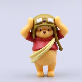 4 ชิ้น/เซ็ต Winnie the Pooh Cross Dressing Show Pilot Pooh Bear ชุดนอนเด็ก Edward Pooh ผ้าเช็ดปาก Mr Sanders รุ่น Q PVC Action Figure ตุ๊กตาของเล่น