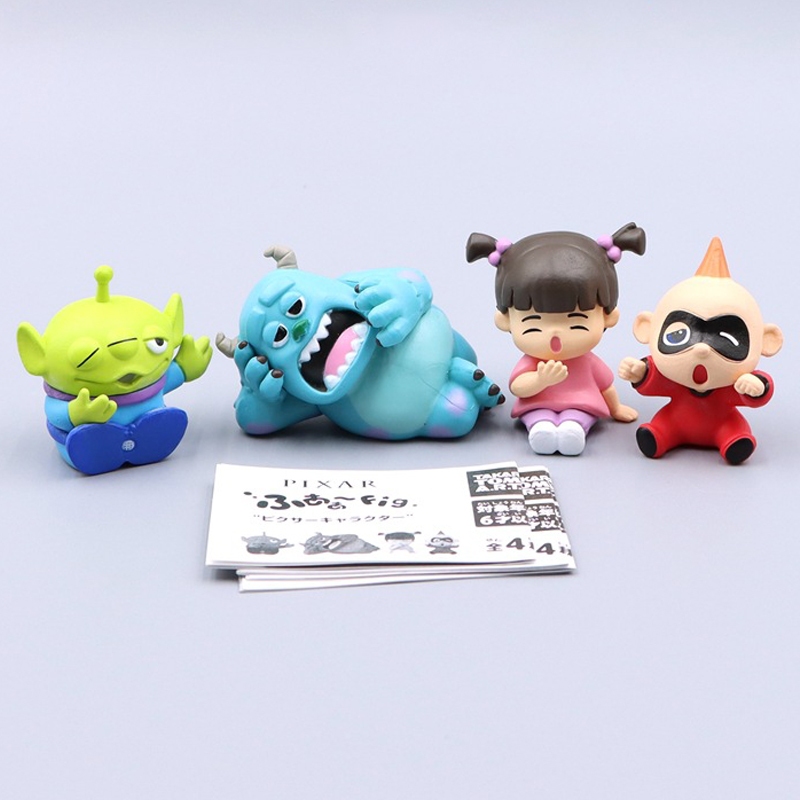 4 ชิ้น/เซ็ต 4 ซม. มอนสเตอร์อนิเมะ, Inc. ฟิกเกอร์ Boo Sulley James P. Sullivan Mike Wazowski รุ่น Q P