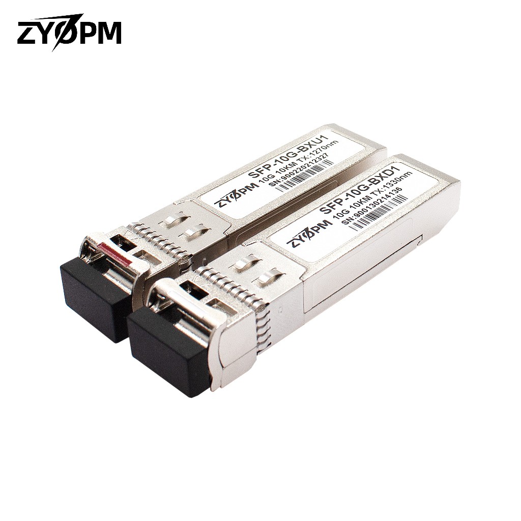 1 คู่ 10G SFP+ Bidi Transceivers, โมดูล Single-Mode 10/20/40/60KM, Bi-Directional 1270nm/1330nm, Plug and Play, ใช้งานร่วมกับ Cisco, Meraki, Ubiquiti UniFi, Mikrotik, TP-Link