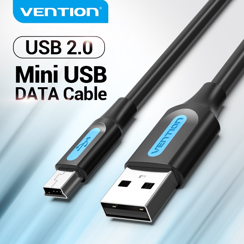 Vention สาย Mini USB 2.0 Mini USB to USB 2A 480 Mbps สายเคเบิลข้อมูล USB สําหรับกล้อง MP3 MP4