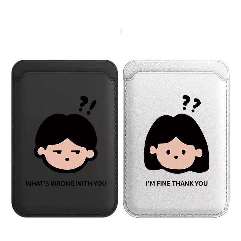 ที ่ ใส ่ บัตรลายคู ่ เครื ่ องหมายคําถามสําหรับ iPhone15pro 15promax 14 14promax 14pro