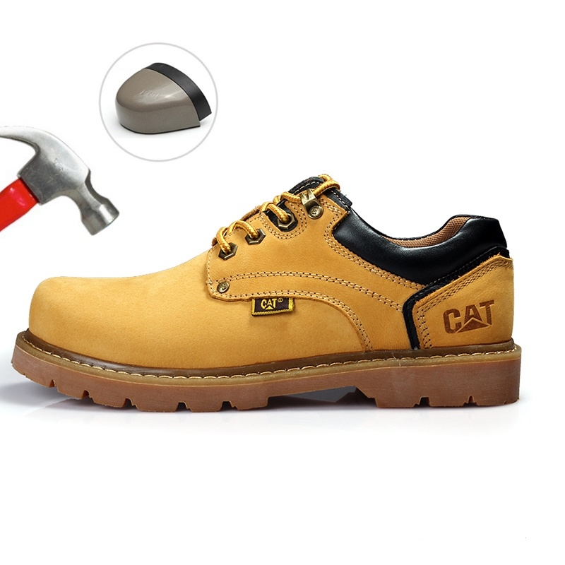 Caterpillar Safety Shoes For Men CAT Steel-Toe Men 's Leather Low Cut Work Boots Size 38-45