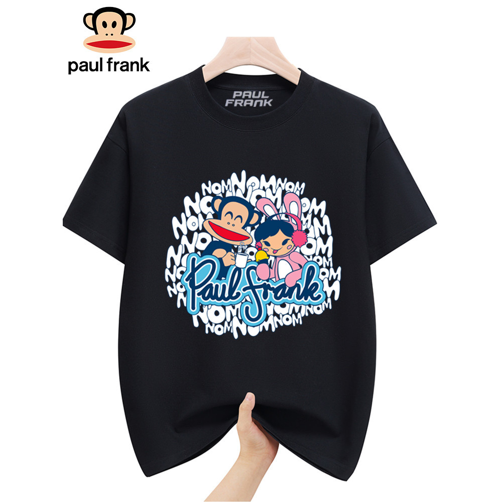 Pa pul frank/Big Mouth Monkey พิมพ์เสื้อยืดแขนสั้นสไตล์ใหม่ผู้ชายผู้หญิงสไตล์เดียวกันผ้าฝ้ายแท้รอบคอ