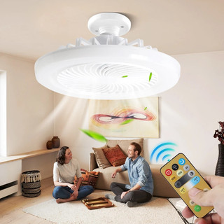 Smart 3-in-1 Ceiling Fan with Remote Control and 3-Speed E27 AC85-265V Lighting Base for Bedroom and Living Room Lighting