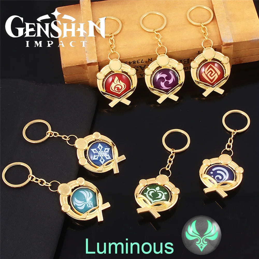 เกมใหม่ Genshin Impact พวงกุญแจ Vision Luminous 7 องค์ประกอบอาวุธ God Eyes ของเล่นพวงกุญแจกระเป๋า Pendents รถ Key Holder ของขวัญ
