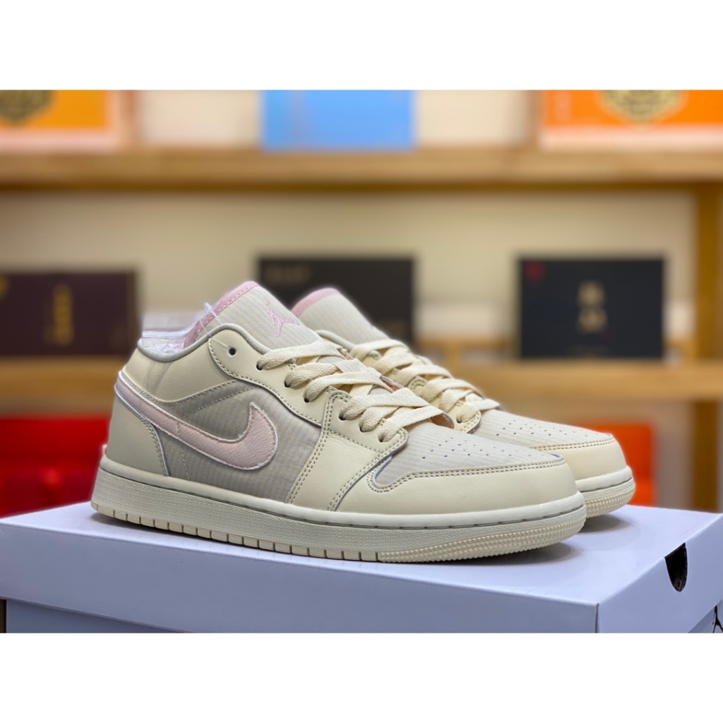 Air A/J A/J 1 Low Joe 1 Low-Top Beige FQ1925 100 ผู้ชายผู้หญิงกีฬารองเท้ารองเท้าลําลองรองเท้าวิ่ง