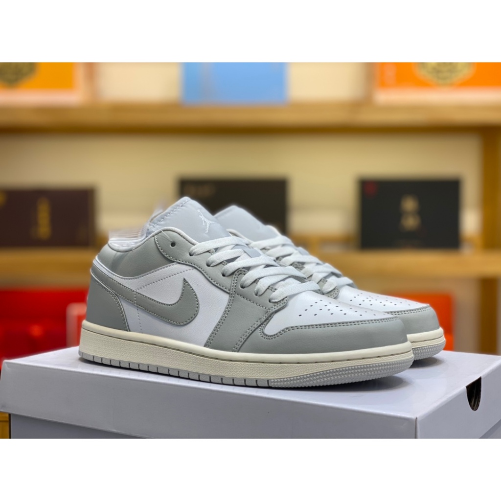 Air A/J A/J 1 Low Joe 1 Low-Top Beige Grey 0774 103 ผู้ชายผู้หญิงกีฬารองเท้ารองเท้าสบายๆกีฬารองเท้า